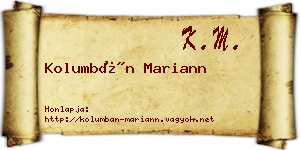 Kolumbán Mariann névjegykártya