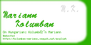 mariann kolumban business card